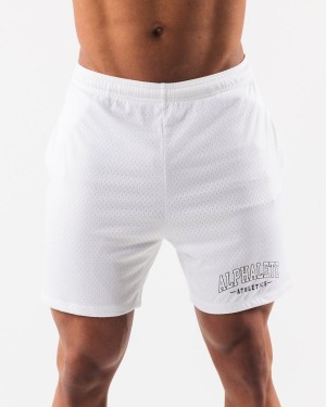 Alphalete AA Mesh Kort 6” Shorts Herre Hvite | YCMHOR-546