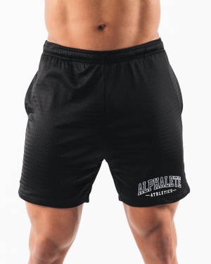 Alphalete AA Mesh Kort 6” Shorts Herre Svarte | LNGTAR-812