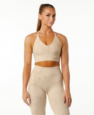 Alphalete Alphalux Wonder Bra Sports BH Dame Hazelnut | PLJVRB-182