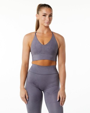 Alphalete Alphalux Wonder Bra Sports BH Dame Misty Lilac | NJWEFZ-749