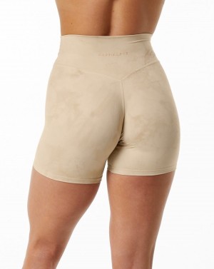 Alphalete Alphalux Wonder Kort 6" Shorts Dame Hazelnut | NLFAMB-178