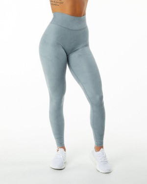 Alphalete Alphalux Wonder Legging 30" Leggings Dame Washed Denim | HBRTPI-857