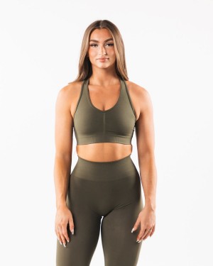 Alphalete Amplify Bra Sports BH Dame Oak | HZXQIG-068