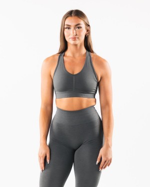 Alphalete Amplify Bra Sports BH Dame Smoke | LVBNUA-024