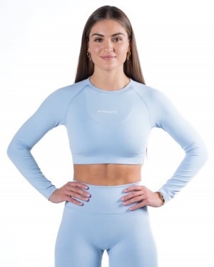 Alphalete Amplify LS Crop Langermet Dame Blå | CHINKA-203