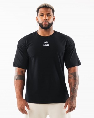 Alphalete Brushed Crest Tee Skjorte Herre Svarte | PZCIOF-048