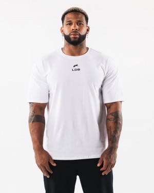 Alphalete Brushed Crest Tee Skjorte Herre Hvite | CYJHOV-704