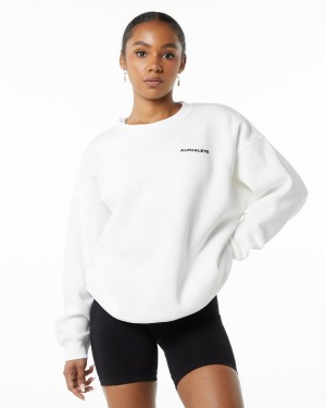 Alphalete Classic Crew Jakker Dame Hvite | KEIWPV-534