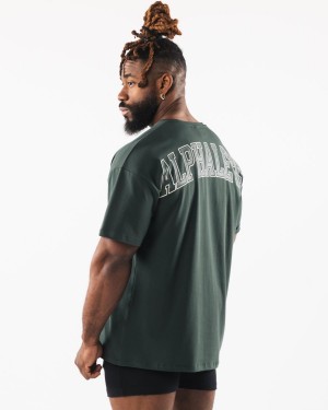 Alphalete Collegiate Tee Skjorte Herre Evergreen | UVSLOW-934