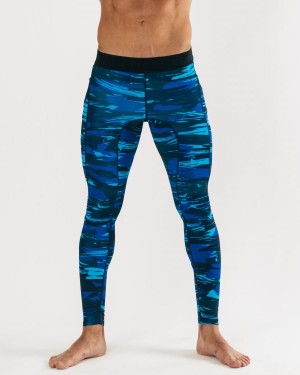 Alphalete Core Trenings Tight Undertøy Herre Blå Camouflage | BECUXP-642