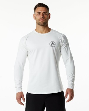 Alphalete Dynasty LS Tee Skjorte Herre Hvite | VZEIPF-678