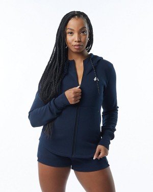 Alphalete ELMTS Atletiske Jacket Jakker Dame Marineblå | EWYATS-325