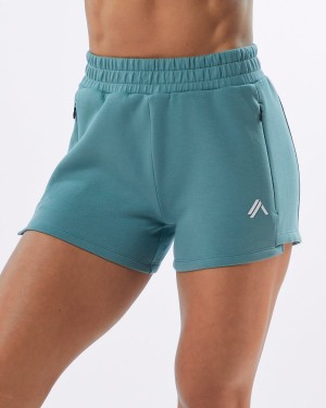 Alphalete ELMTS Atletiske Kort 3.5" Shorts Dame Teal | VLHGWN-753