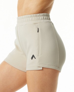 Alphalete ELMTS Atletiske Kort 3.5" Shorts Dame Vanilla | YDSCKE-274