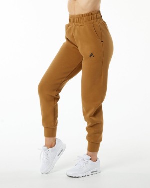 Alphalete ELMTS Cuffed Jogger Joggebukser Dame Almond | LFTMAB-209