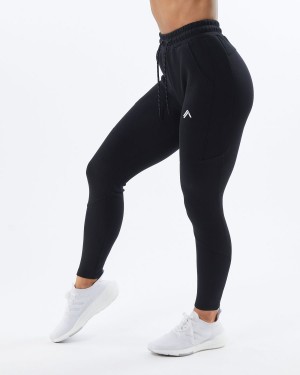 Alphalete ELMTS Zip Jogger Joggebukser Dame Svarte | ORLEAY-945