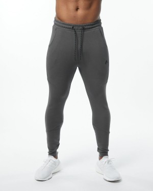 Alphalete ELMTS Zip Jogger Joggebukser Herre Charcoal | MSHGKU-259