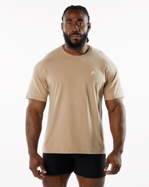 Alphalete Emblem Tee Skjorte Herre Taupe | RYLCTK-032