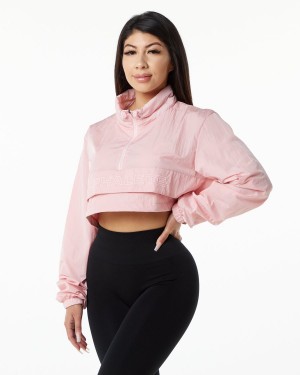 Alphalete Endure Crop Jacket Jakker Dame Mauve | YNHTKW-251