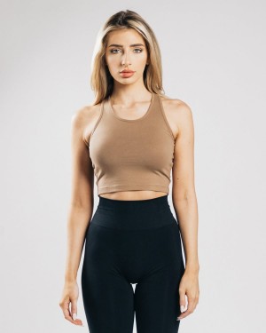 Alphalete Essential Crop Tank Tank Top Dame Mørke | ETRBGQ-493