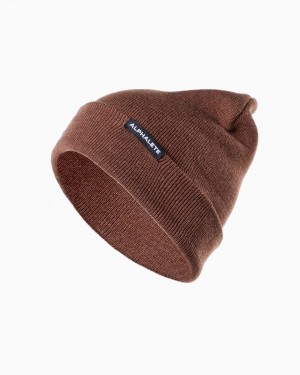 Alphalete Essential Foldover Beanie Accessories Dame Bourdeaux | TUVXMA-302