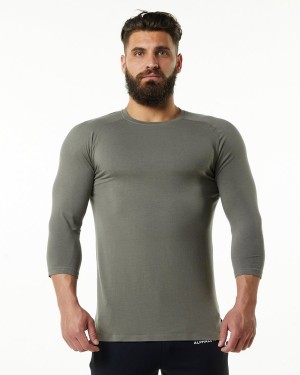 Alphalete Evo 3/4 Sleeve Tee Skjorte Herre Grå | ZNLTCM-245