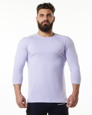 Alphalete Evo 3/4 Sleeve Tee Skjorte Herre Lilac Haze | ISEBKT-647