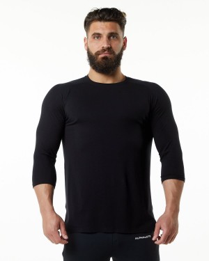 Alphalete Evo 3/4 Sleeve Tee Skjorte Herre Svarte | TUJECG-651