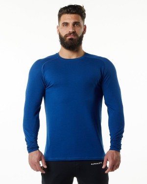 Alphalete Evo Epaulette Tee Skjorte Herre Blå | NAKVCU-507