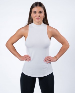 Alphalete Evo Tank Tank Top Dame Hvite | QLXAPT-347