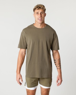 Alphalete Heavy Bomull Core Tee Skjorte Herre Oak | MDFLBC-619