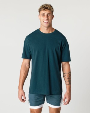 Alphalete Heavy Bomull Core Tee Skjorte Herre Midnight | FNTMHQ-065