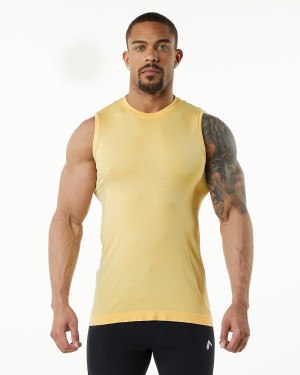 Alphalete Hero Tank Singlet Herre Faded Honey | OULQBG-381