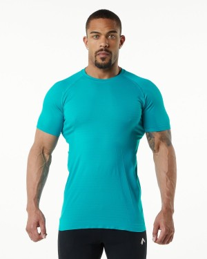 Alphalete Hero Tee Skjorte Herre Ocean | KWVALQ-683