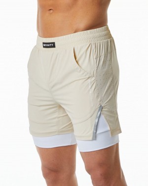 Alphalete Infinity Speed Kort 5.5" Shorts Herre Vanilla | IEVXHN-508