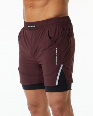 Alphalete Infinity Speed Kort 5.5" Shorts Herre Burgunder | NAVYMW-704