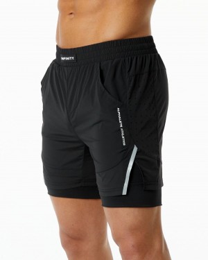 Alphalete Infinity Speed Kort 5.5" Shorts Herre Svarte | MQHKNY-842