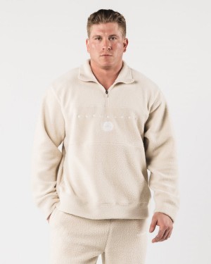 Alphalete King Quarter Zip Jakker Herre Vanilla | DGKQHF-023