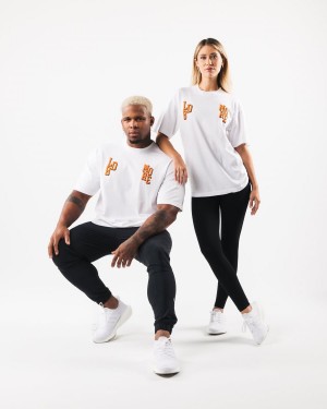 Alphalete LDB More Letter Tee Skjorte Herre Hvite | SBAVPZ-360