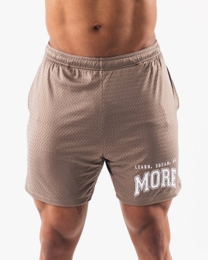 Alphalete LDB More Mesh Kort 6” Shorts Herre Mocha | HKAWFL-876