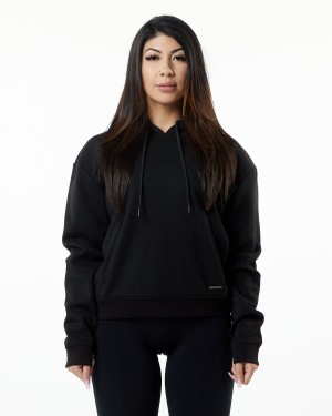 Alphalete Monarch Hoodie Hettegenser Dame Svarte | QNZGAW-715