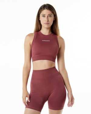 Alphalete Ozone Crop Bra Sports BH Dame Gingerbread | IMTRAP-864