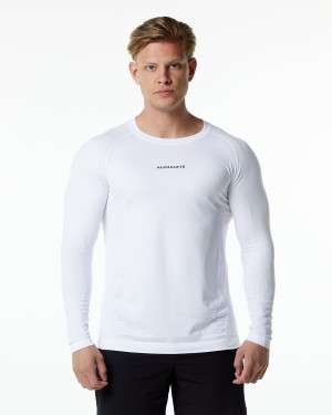 Alphalete Ozone LS Tee Skjorte Herre Hvite | EHVXQJ-135