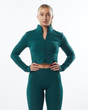 Alphalete Pulse Jacket Jakker Dame Velvet Teal | SEKGNC-194