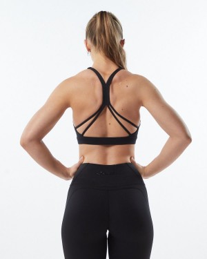 Alphalete Pulse Kinetic Bra Sports BH Dame Blackout | NBKTVA-486