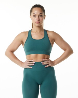 Alphalete Revival Bra Sports BH Dame Blå | QTXHNP-621