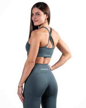 Alphalete Revival Bra Sports BH Dame Charcoal | HWNUVG-195