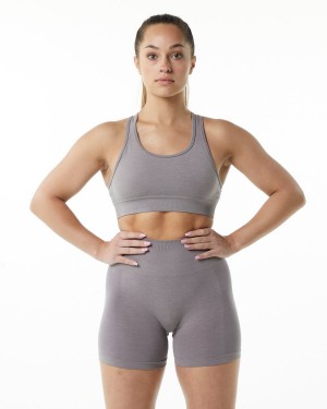 Alphalete Revival Bra Sports BH Dame Grå | AQUVRG-358