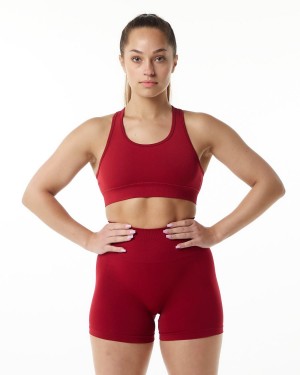 Alphalete Revival Bra Sports BH Dame Scarlet | EQWUKY-279