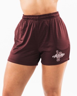 Alphalete Signature Mesh Kort 4" Shorts Dame Sangria | FGIOPH-164